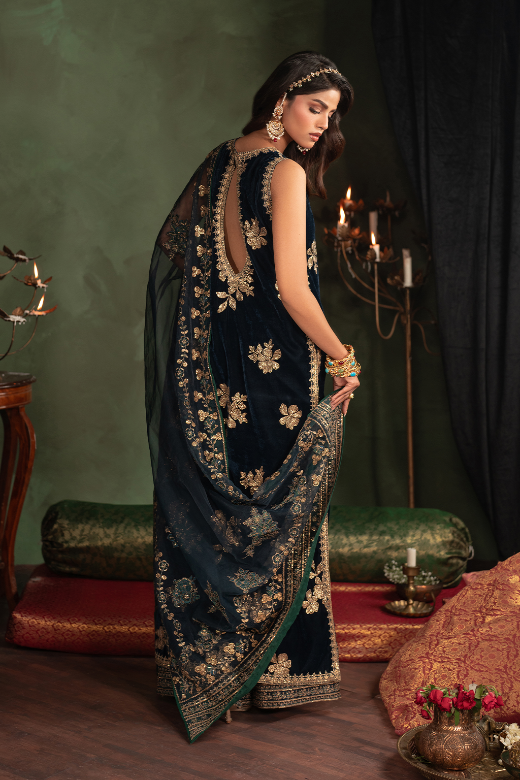 Iznik | Velvet 25 | IV-51 Embroidered Velvet - Formal Dress - available at Maria Faisal in UK and USA.