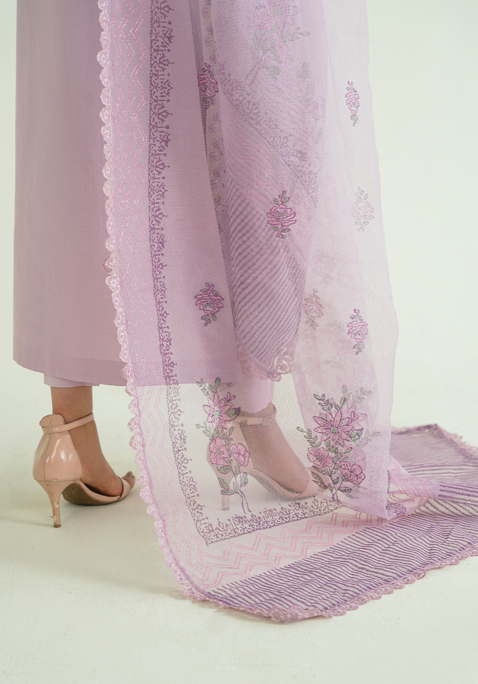 Zarqash | Whispers of Summer | LAVENDER VINES - Casual Dress - available at Maria Faisal in UK and USA.