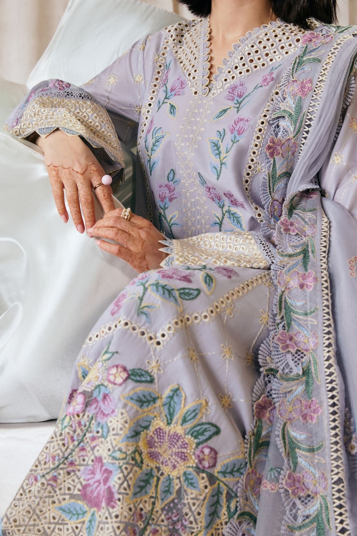 Maryam Hussain | Luxury Lawn 26 Vol 2 | Pari - Luxury Dress - available at Maria Faisal in UK and USA.