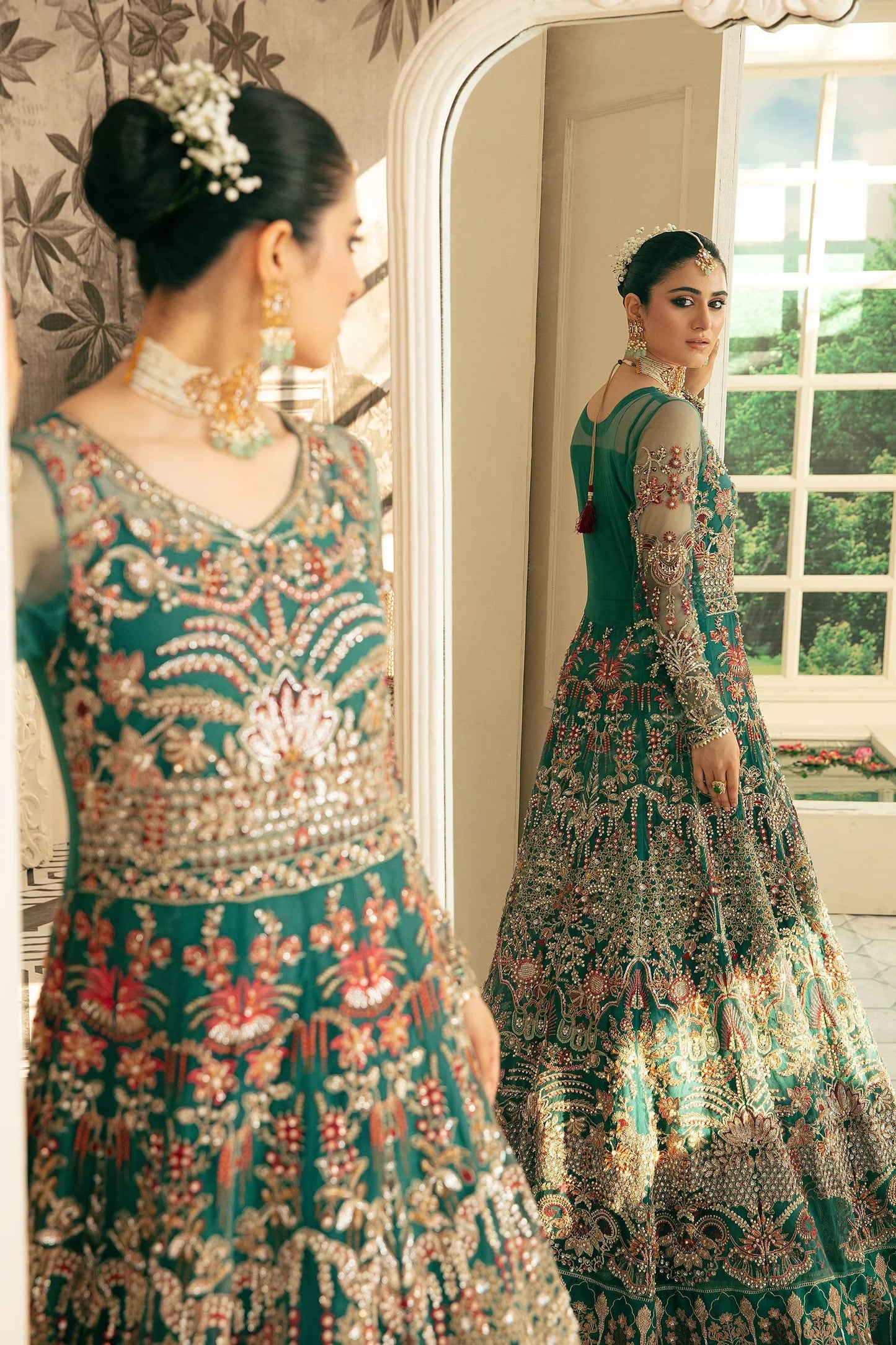 Ezra | Wedding Collection | Zeenat - Designer Dress with Intricate embroidery and embellishments. Shop elegent wedding dress at Maria Faisal.