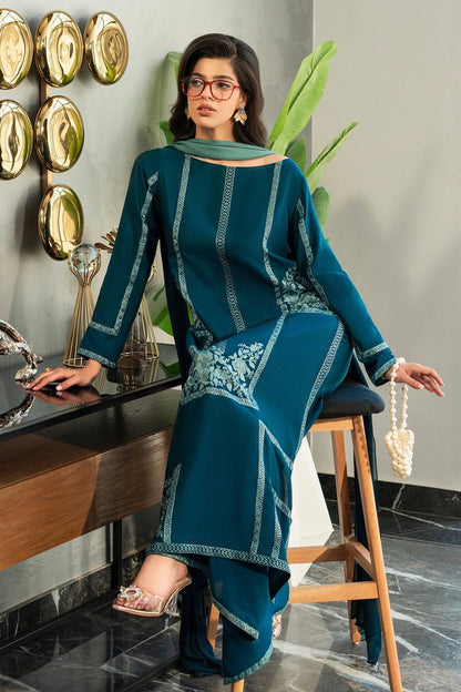 Fahad Hussayn | Lawn Banger | Midnight Teal by Maria Faisal - Registered Vendor of : Erum Khan - type : Ladies Clothes - 100% original wedding dresses