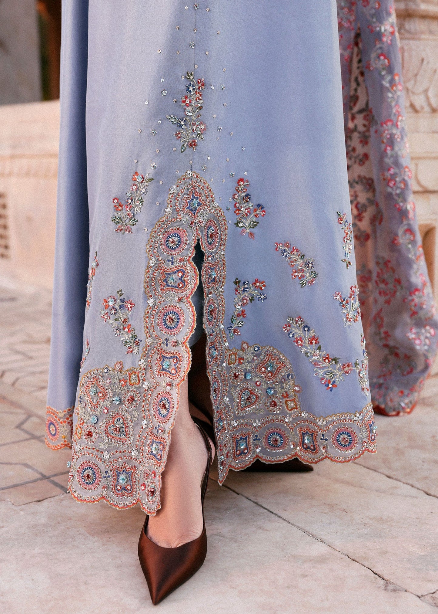 Hussain Rehar | Luxury Pret AW 25 | Periwina - Formal Dress - available at Maria Faisal in UK and USA.