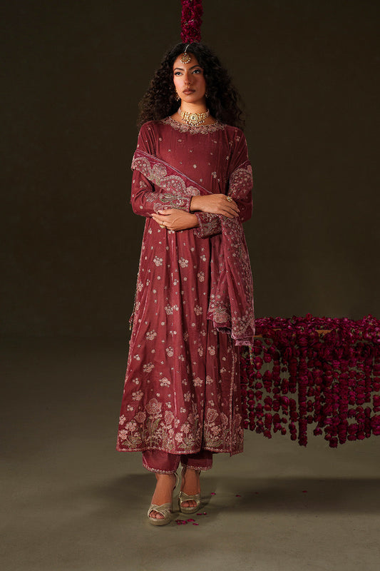Iznik | Velvet 25 | IV-75 Embroidered Velvet - Formal Dress - available at Maria Faisal in UK and USA.