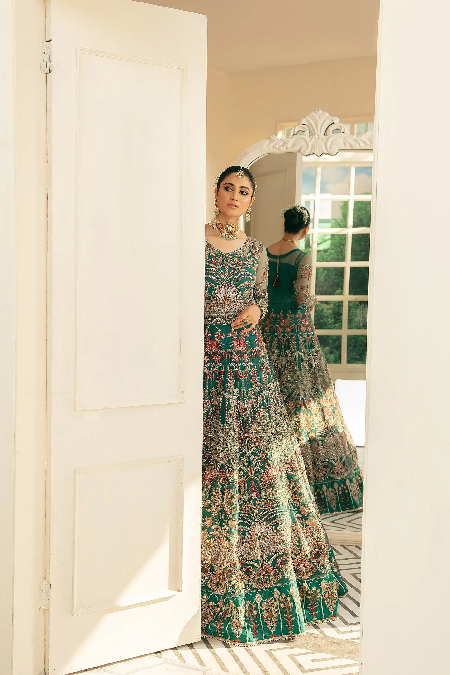 Ezra | Wedding Collection | Zeenat - Designer Dress with Intricate embroidery and embellishments. Shop elegent wedding dress at Maria Faisal.
