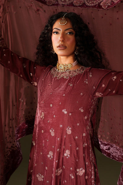 Iznik | Velvet 25 | IV-75 Embroidered Velvet - Formal Dress - available at Maria Faisal in UK and USA.