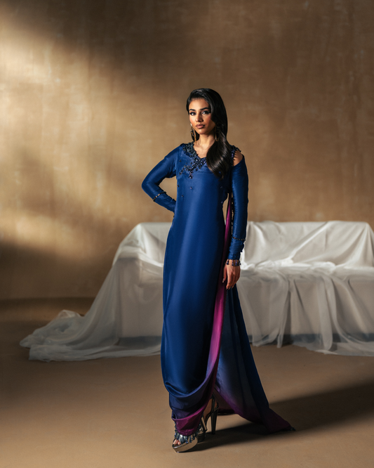 Vasal | Zyra Luxe Pret 26 | Sapphire drift - Ladies Clothes - Maria Faisal