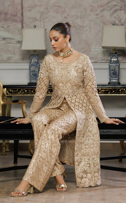 Threads and Motifs | Formal Dresses 25 | Organza Embroidered Dress With Trouser - Ladies Clothes - Maria Faisal