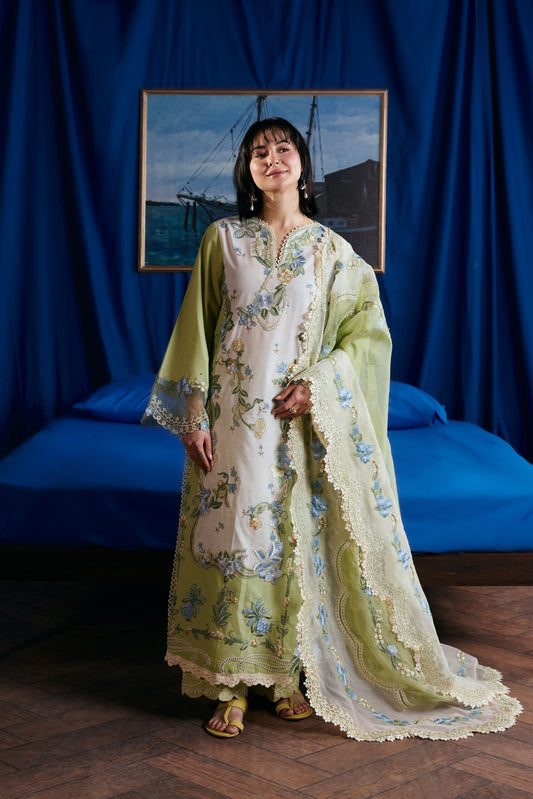 Maryam Hussain | Luxury Lawn 26 Vol 2 | Dimple - Luxury Dress - available at Maria Faisal in UK and USA.