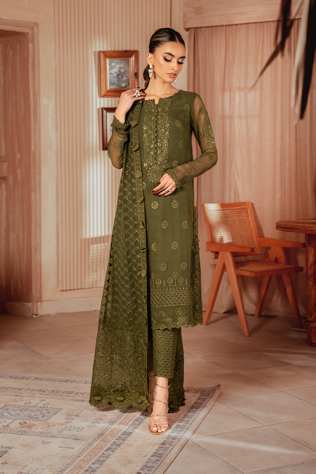 Iznik | Chiffon Kari | ICK-05 Embroidered Chiffon - Ladies Clothes - Maria Faisal