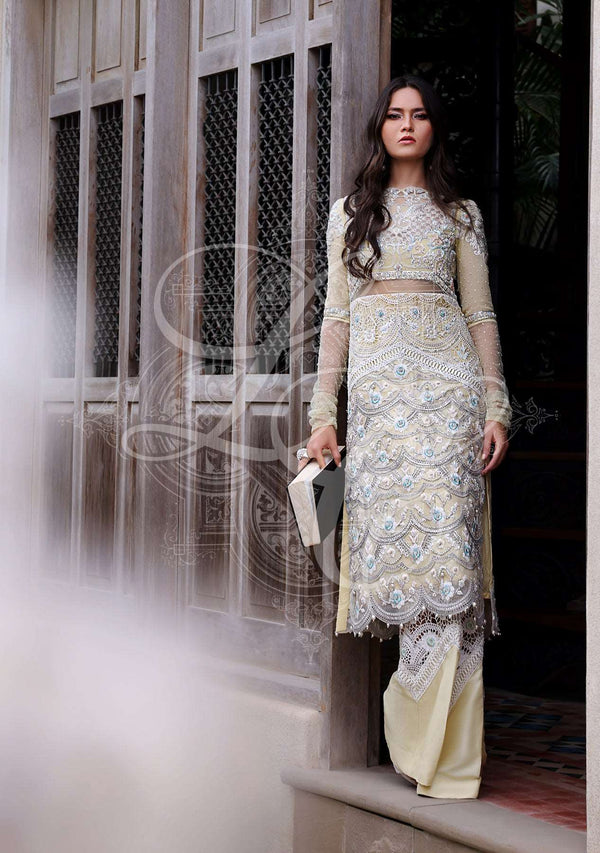 Layla Chatoor | Luxury Pret | Lemon Yellow - Luxury Dress - available at Maria Faisal in UK and USA.