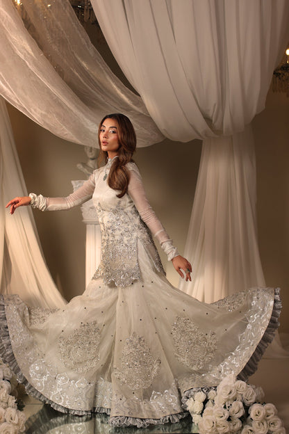 Musferah Saad | Casa Blance | Ivory Serenade - Bridal Dress - available at Maria Faisal in UK and USA.