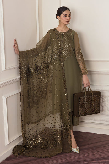 Baroque | Formals Collection | EMBROIDERED CHIFFON UF-295 - Formal Dress - available at Maria Faisal in UK and USA.