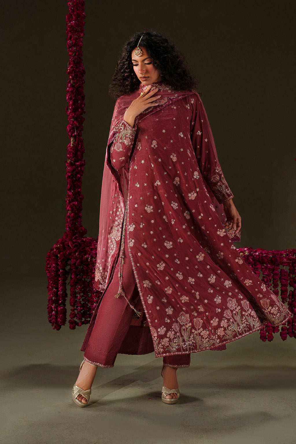 Iznik | Velvet 25 | IV-75 Embroidered Velvet - Formal Dress - available at Maria Faisal in UK and USA.
