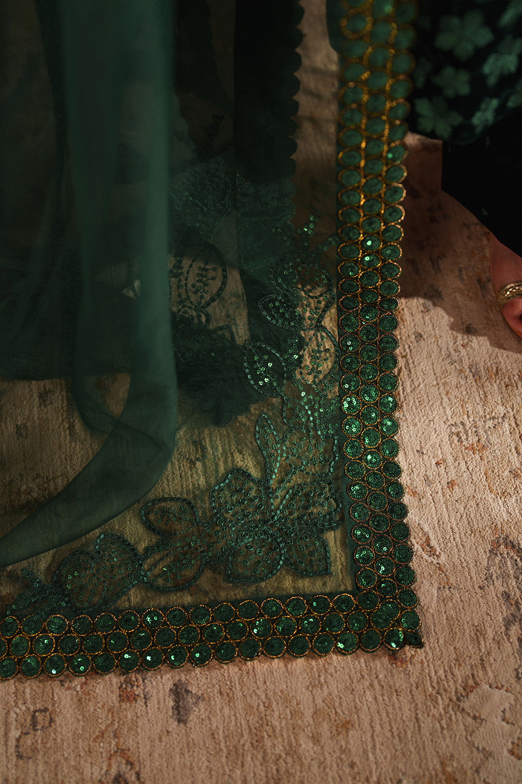 Iznik | Velvet 25 | IV-60 Embroidered Velvet - Formal Dress - available at Maria Faisal in UK and USA.