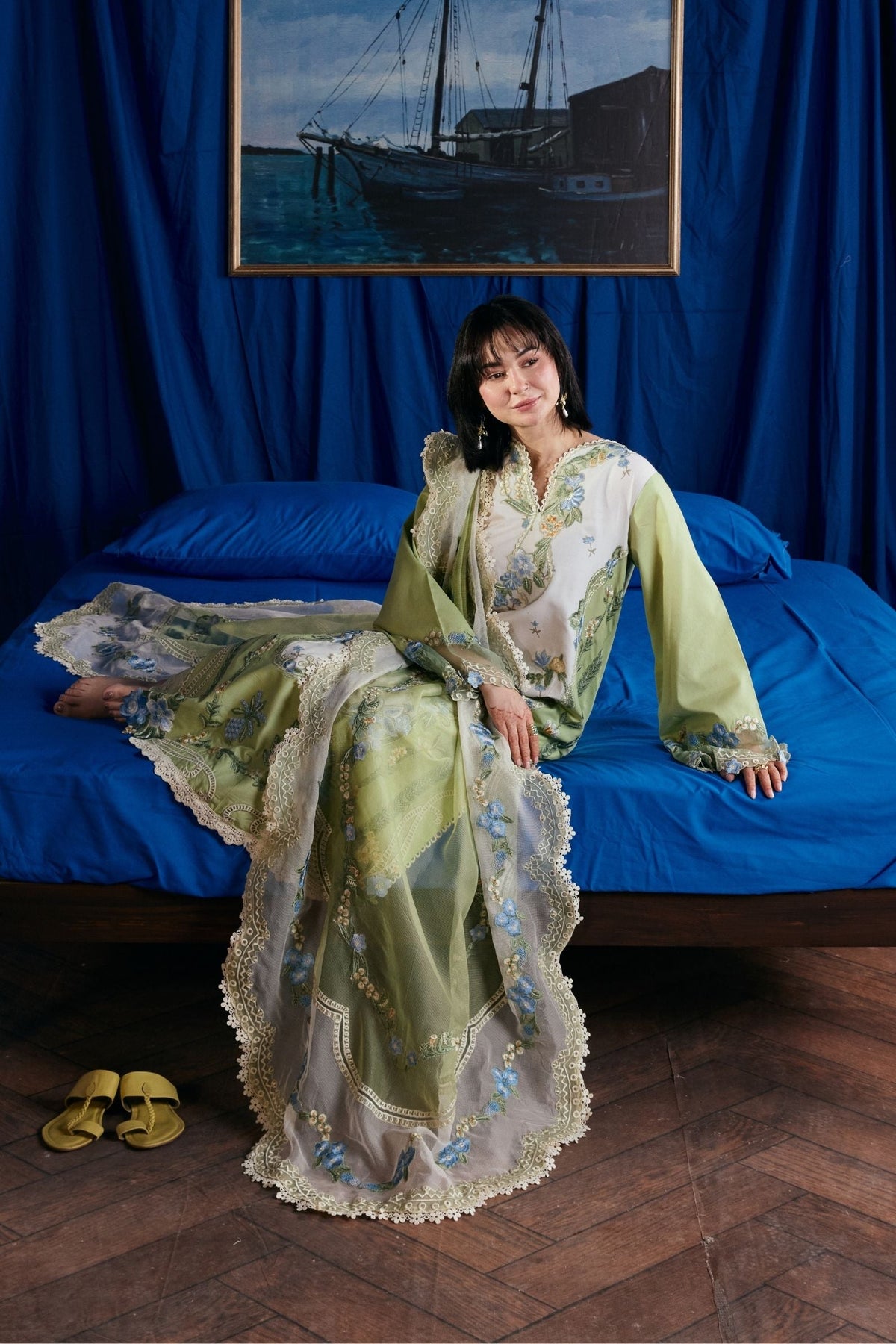 Maryam Hussain | Luxury Lawn 26 Vol 2 | Dimple - Luxury Dress - available at Maria Faisal in UK and USA.