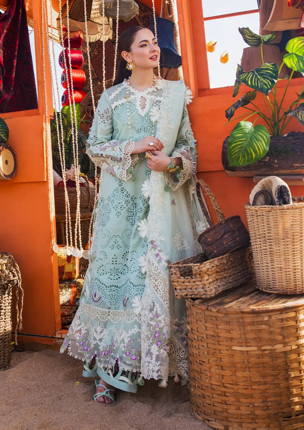 Elaf Premium | Hai Kuch Festive Lawn 24 | EHK-03A Mehrma - Designer Dress with Intricate embroidery and embellishments. Shop elegent wedding dress at Maria Faisal.