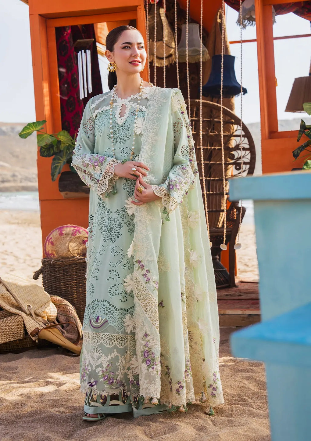 Elaf Premium | Hai Kuch Festive Lawn 24 | EHK-03A Mehrma - Designer Dress with Intricate embroidery and embellishments. Shop elegent wedding dress at Maria Faisal.