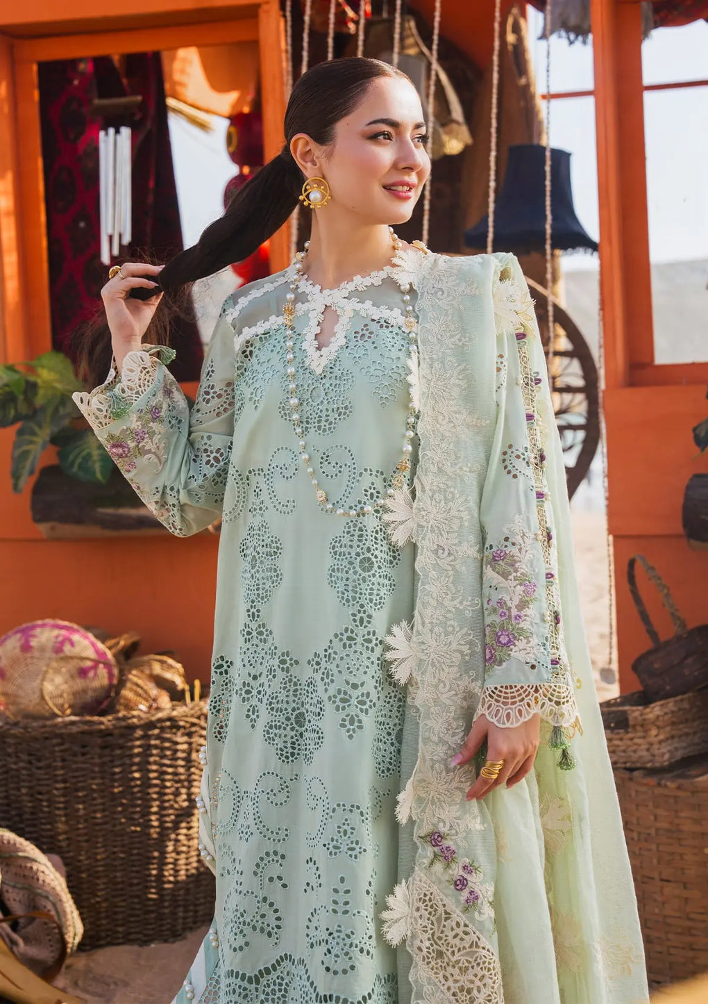 Elaf Premium | Hai Kuch Festive Lawn 24 | EHK-03A Mehrma - Designer Dress with Intricate embroidery and embellishments. Shop elegent wedding dress at Maria Faisal.