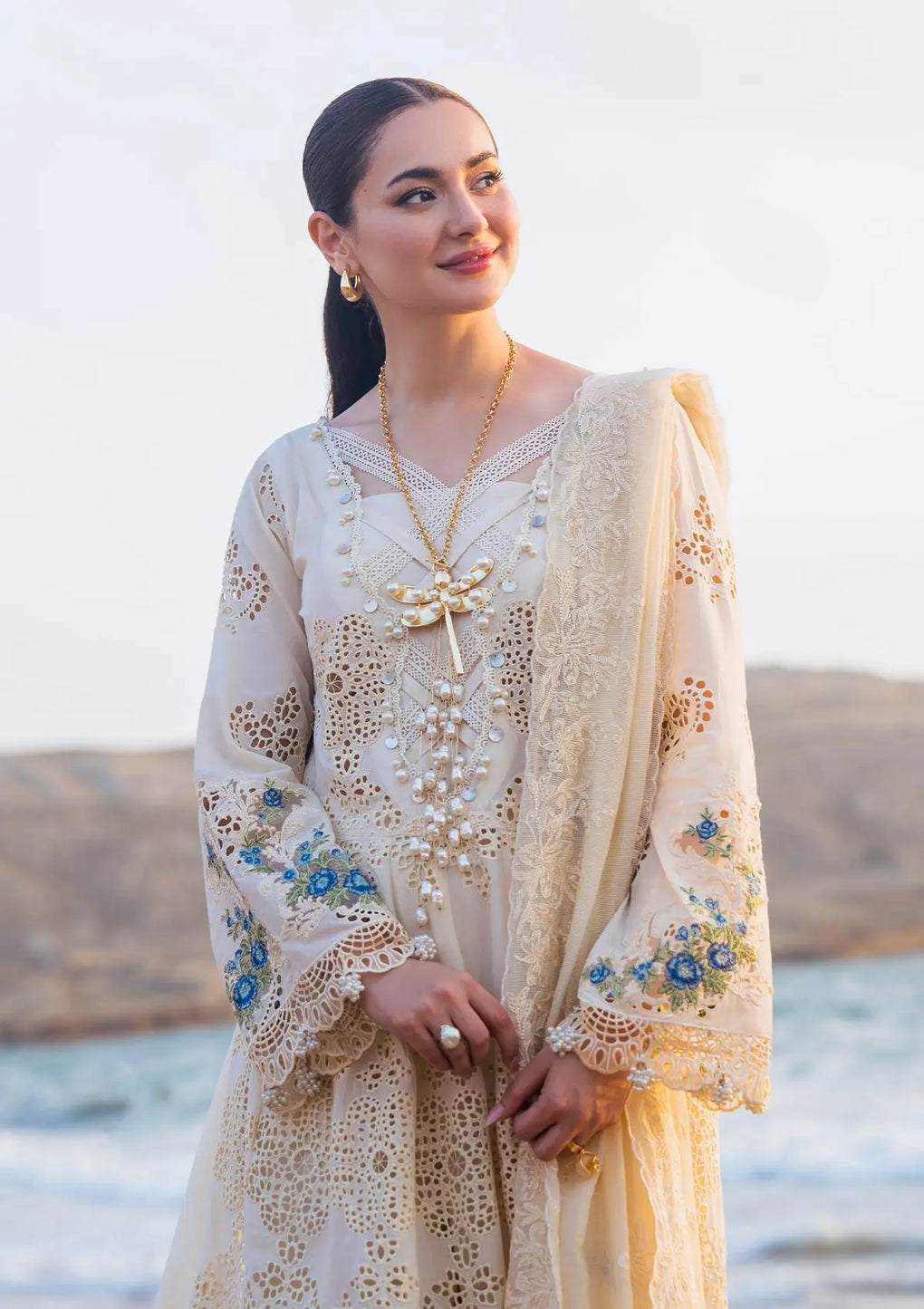 Elaf Premium | Hai Kuch Festive Lawn 24 | EHK-03B Ayra - Designer Dress with Intricate embroidery and embellishments. Shop elegent wedding dress at Maria Faisal.