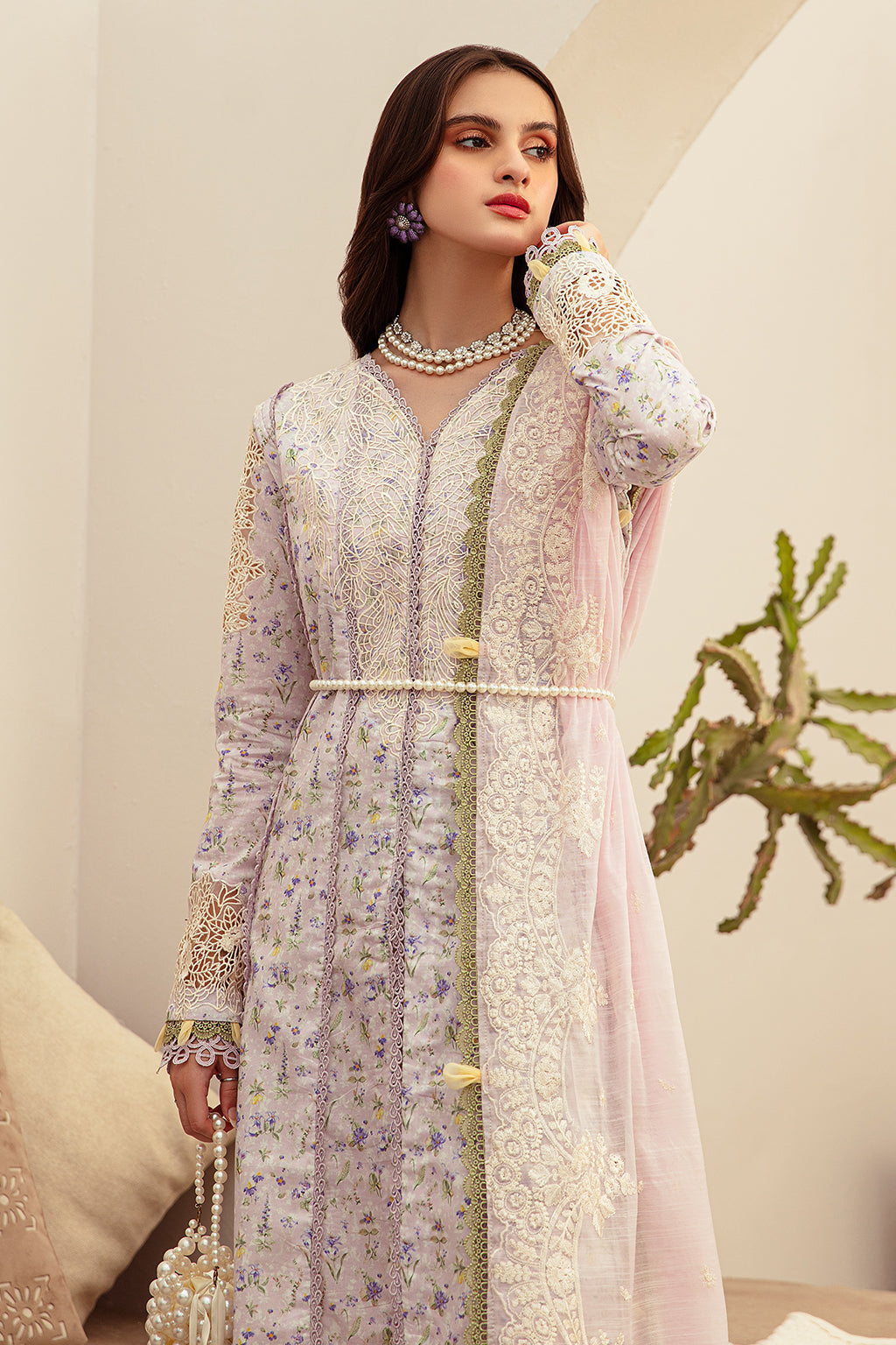 AJR Couture | Alif Affordable Lawn 24 | ARIA - Designer Dress with Intricate embroidery and embellishments. Shop elegent wedding dress at Maria Faisal.
