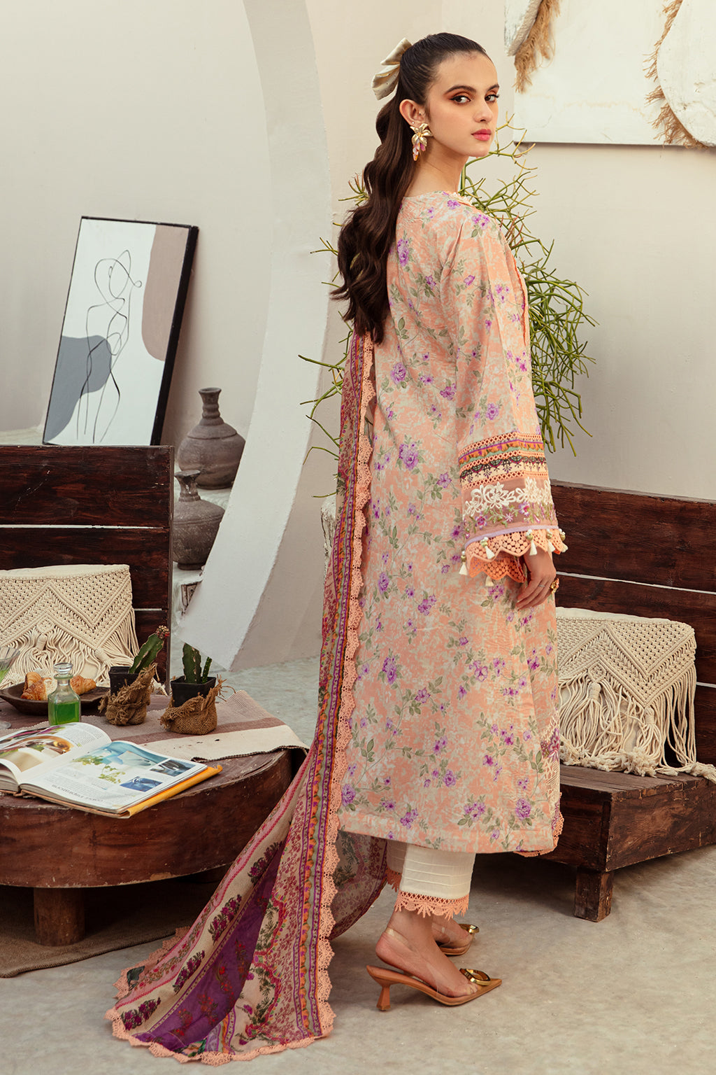 AJR Couture | Alif Affordable Lawn 24 | CORAL BLUSH