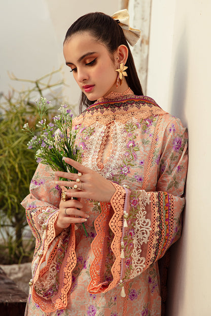 AJR Couture | Alif Affordable Lawn 24 | CORAL BLUSH - Designer Dress with Intricate embroidery and embellishments. Shop elegent wedding dress at Maria Faisal.