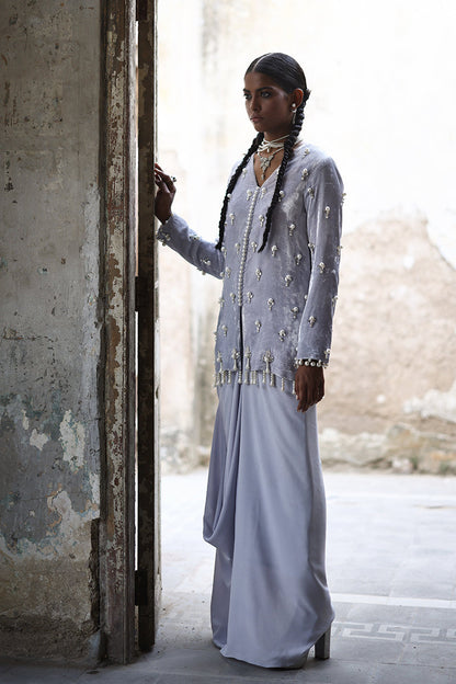 Wardha Saleem | Pure Velvet 25 | Afra - Formal Dress - available at Maria Faisal in UK and USA.