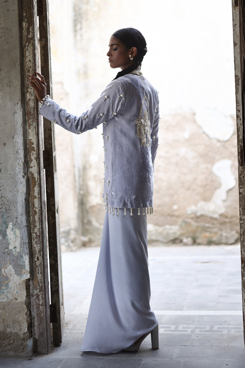 Wardha Saleem | Pure Velvet 25 | Afra - Formal Dress - available at Maria Faisal in UK and USA.