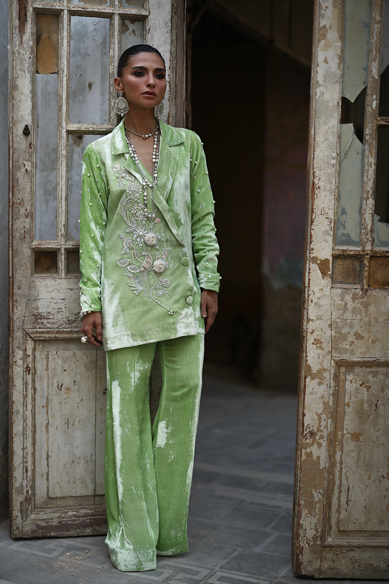 Wardha Saleem | Pure Velvet 25 | Koa - Formal Dress - available at Maria Faisal in UK and USA.