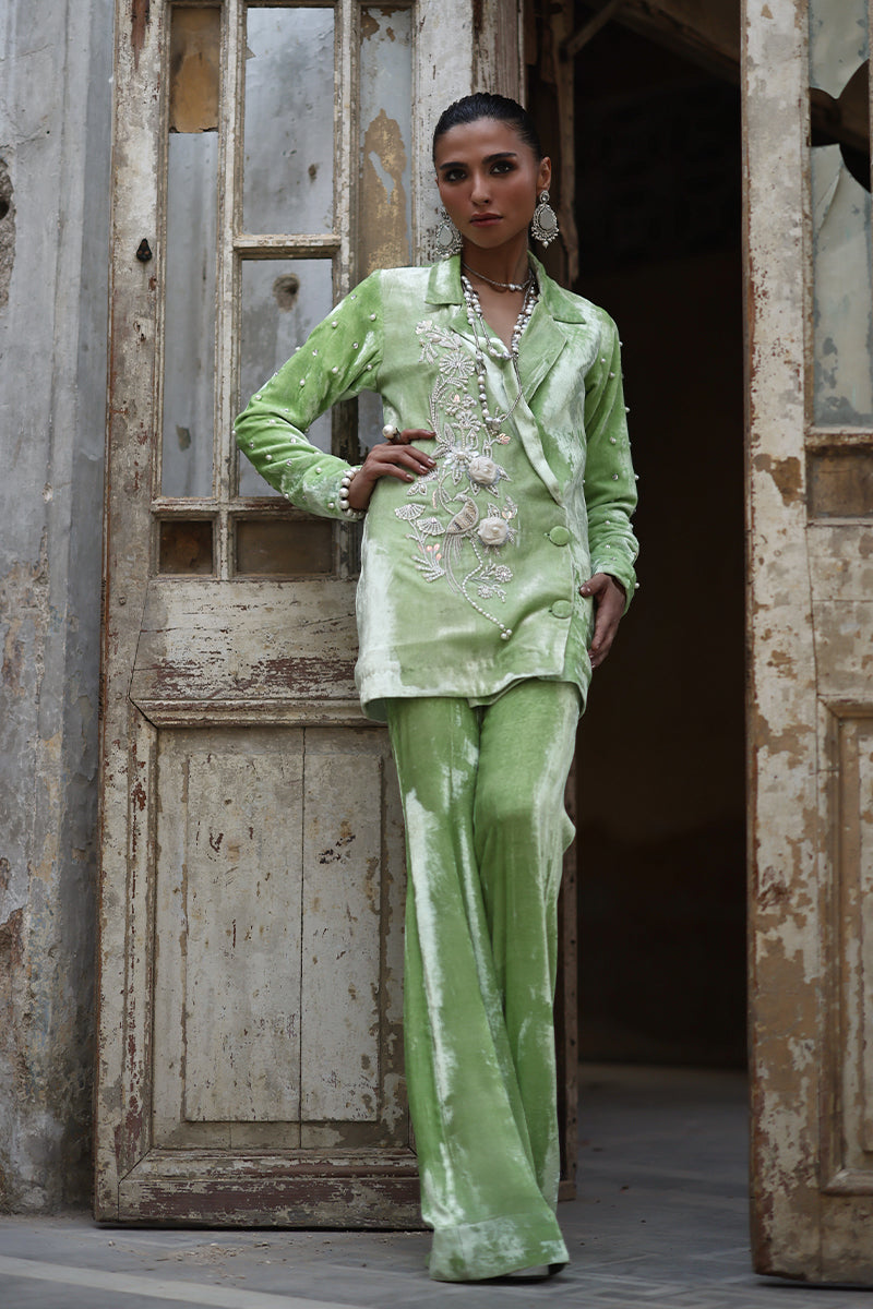 Wardha Saleem | Pure Velvet 25 | Koa - Formal Dress - available at Maria Faisal in UK and USA.