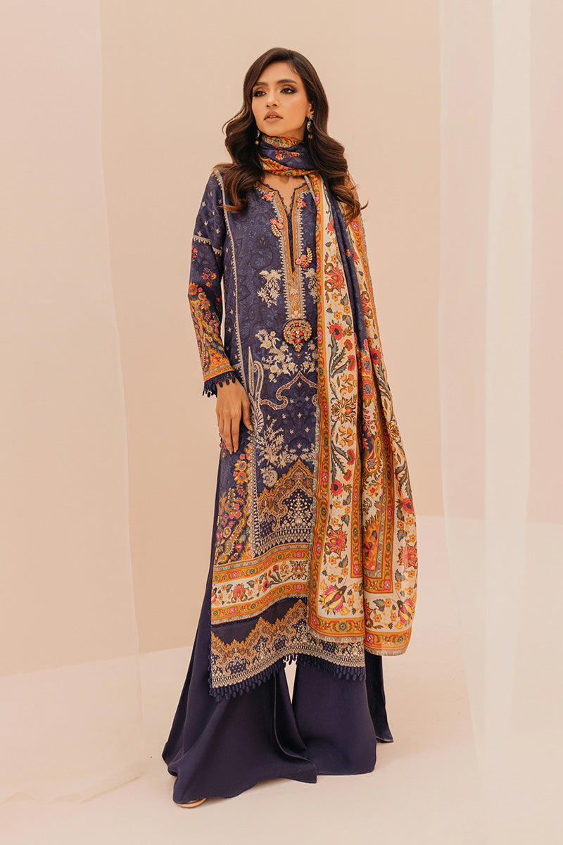 Mina Hasan | Signature Pret | Navy Garden - Luxury Dress - available at Maria Faisal in UK and USA.
