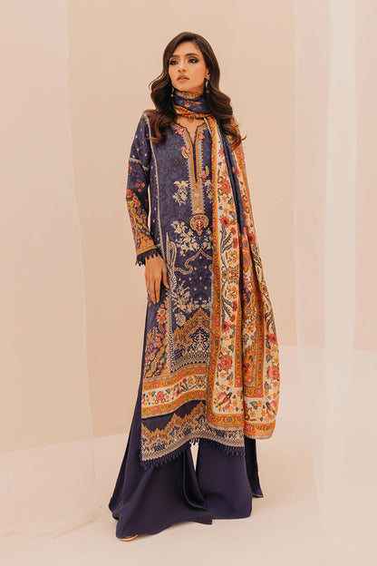 Mina Hasan | Signature Pret | Navy Garden - Luxury Dress - available at Maria Faisal in UK and USA.