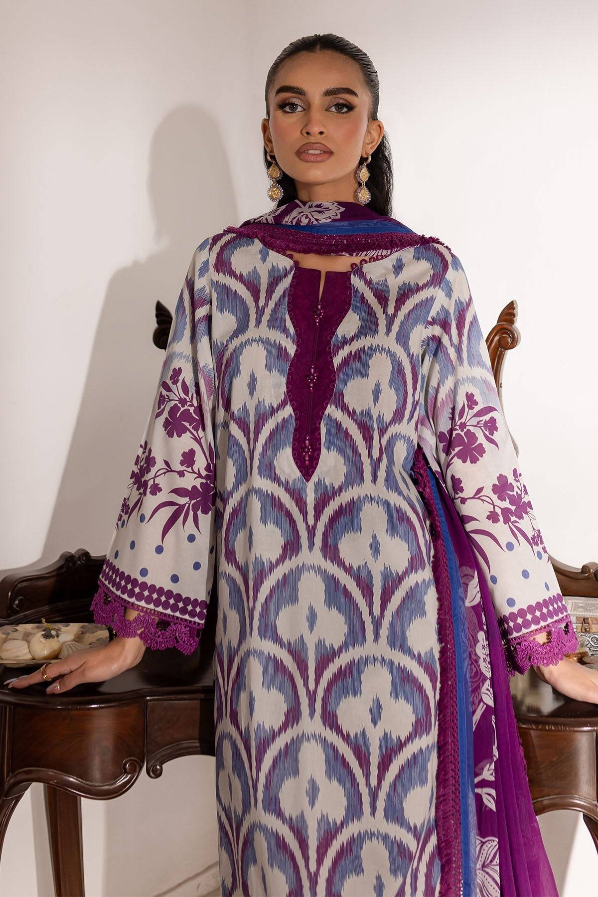 Nureh | Printed Lawn 25 | SP-147 by Maria Faisal - Registered Vendor of : Nureh - type : Ladies Clothes - 100% original wedding dresses