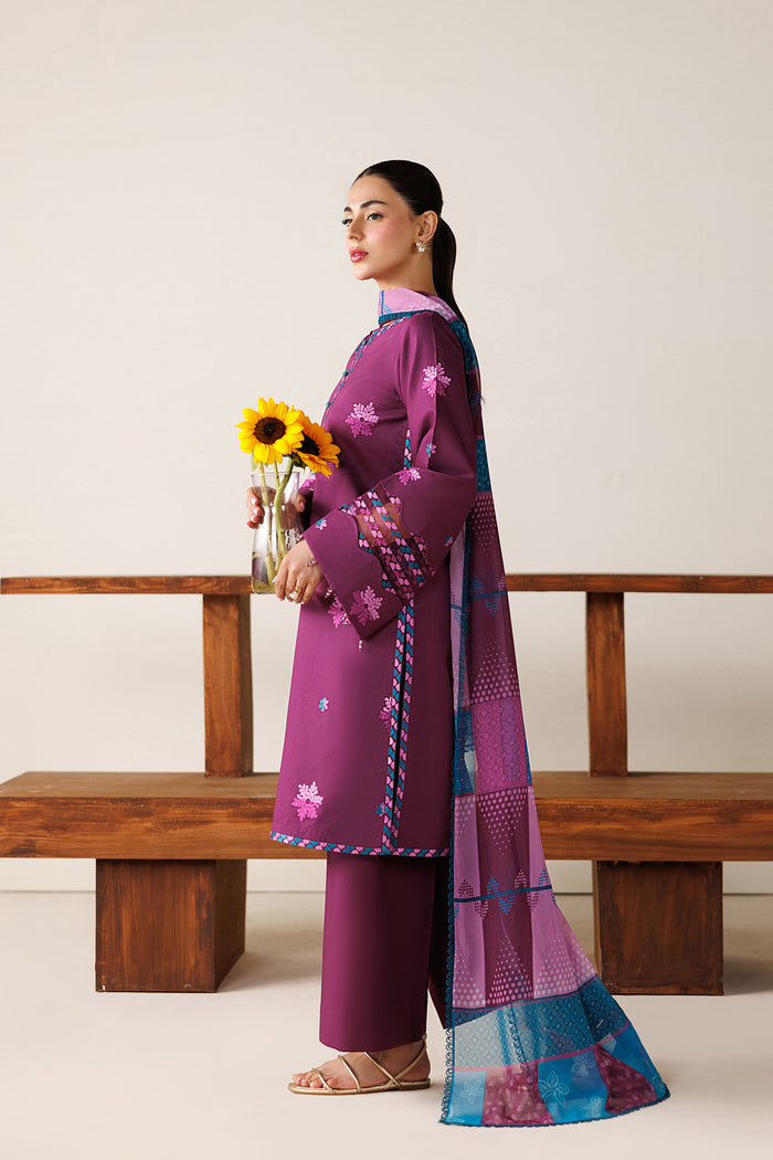 Farasha | Summer Melody 26 | Rose Muave - Casual Dress - available at Maria Faisal in UK and USA.