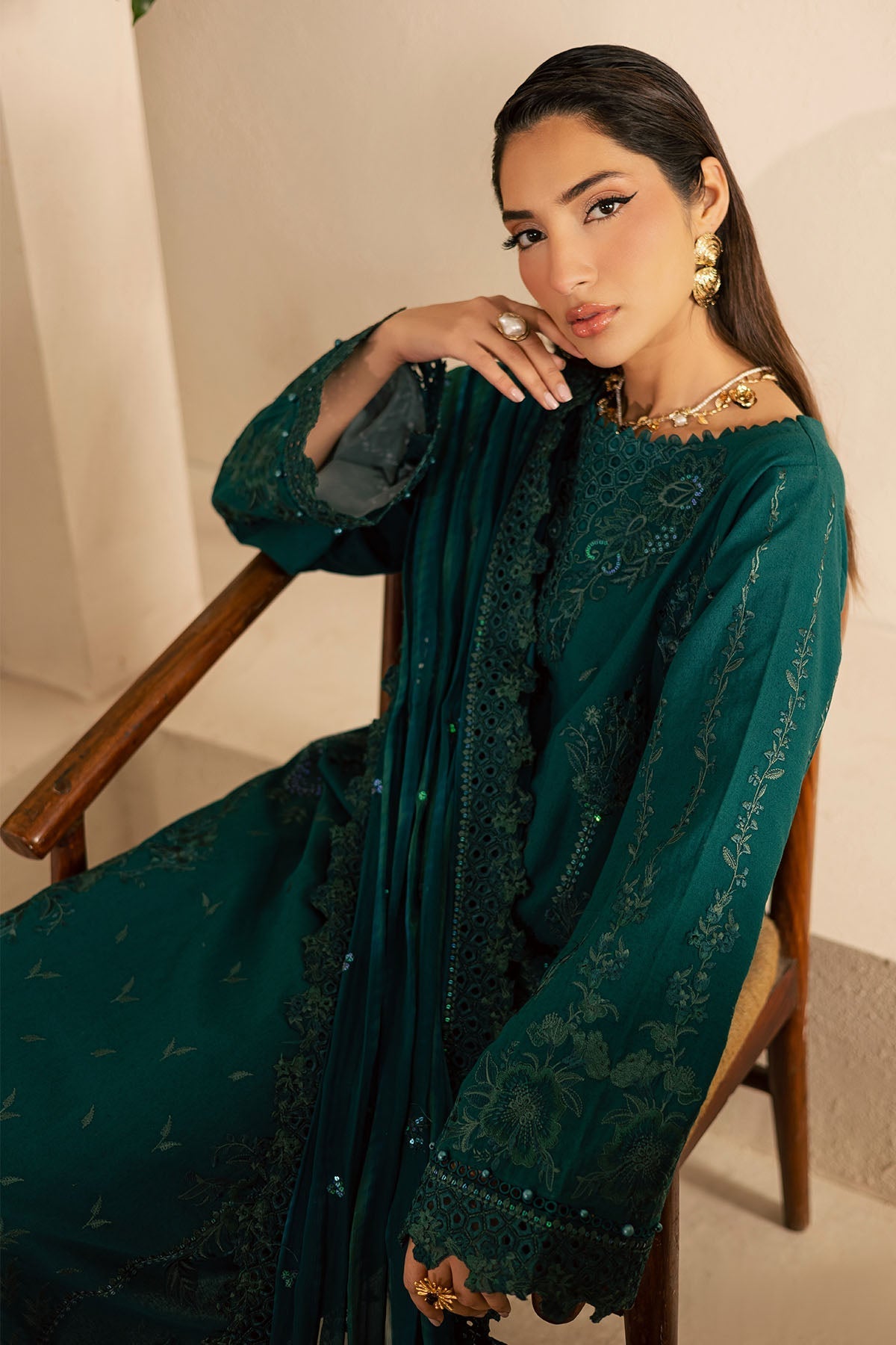 Nureh | Karandi Collection | NE-220 - Luxury Dress - available at Maria Faisal in UK and USA.