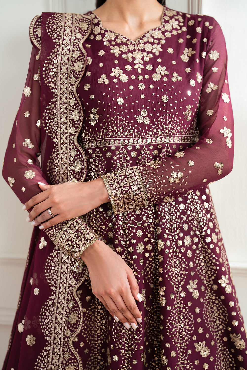 Farasha | Essence Formals 25 | Maroon Empress - Ladies Clothes - Maria Faisal