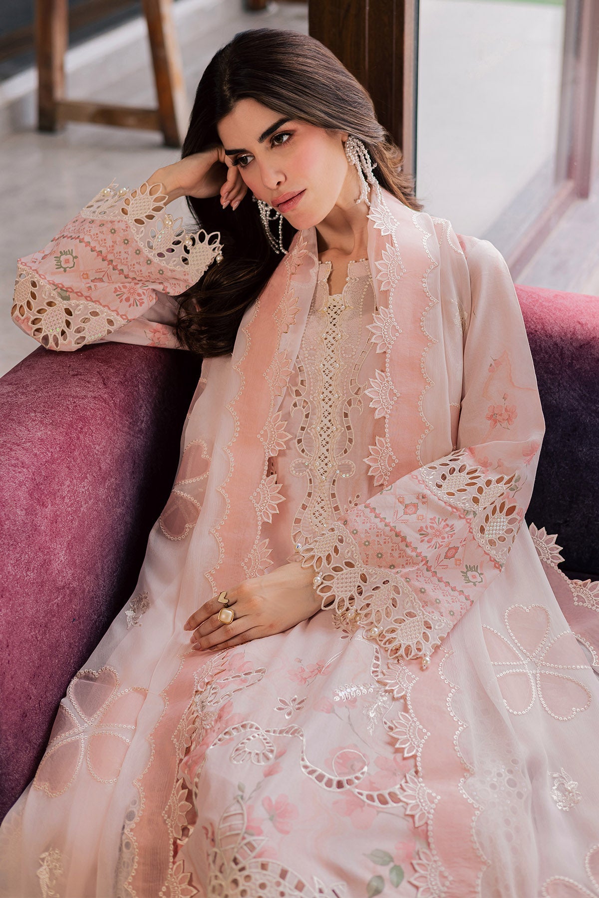 Nureh | Raha Lawn | NE-261 - Luxury Dress - available at Maria Faisal in UK and USA.