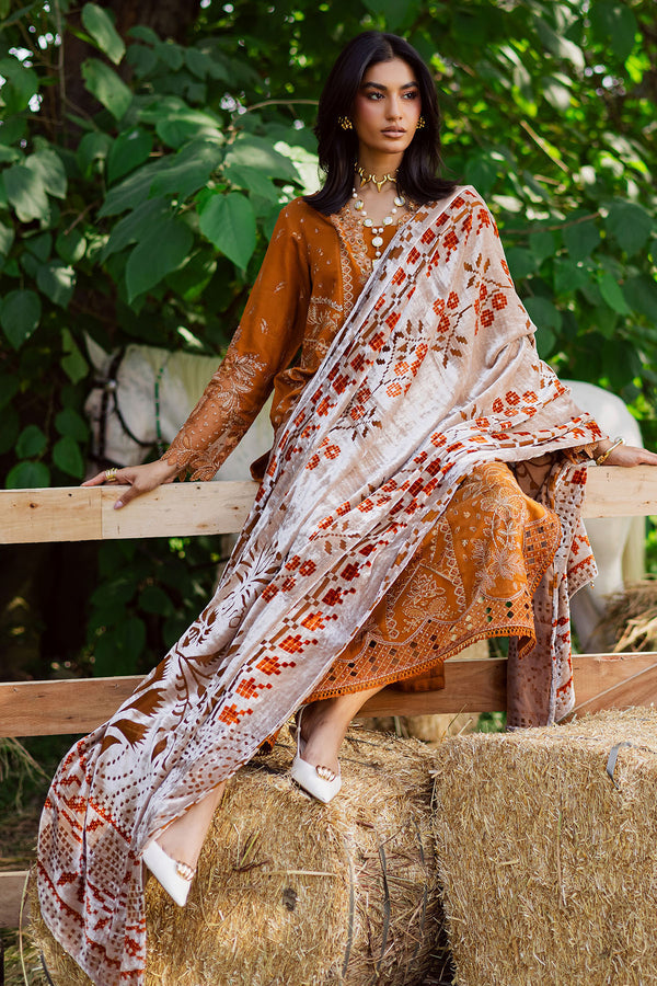 NE-188 – authentic Pakistani dress from the Exclusive Leather Peach collection for women in the UK