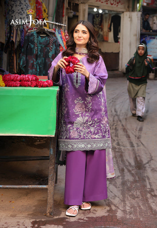Asim Jofa | Summer Rhapsody | AJUBU-07 Embroidered Lawn - Ladies Clothes - Maria Faisal