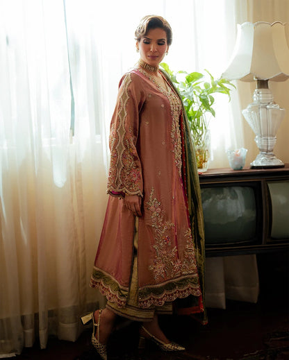 Mushq | Sunehri Lama Silk | Seema - Formal Dress - available at Maria Faisal in UK and USA.