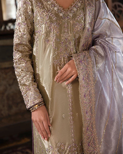 Mushq | Sunehri Lama Silk | Zyva - Formal Dress - available at Maria Faisal in UK and USA.