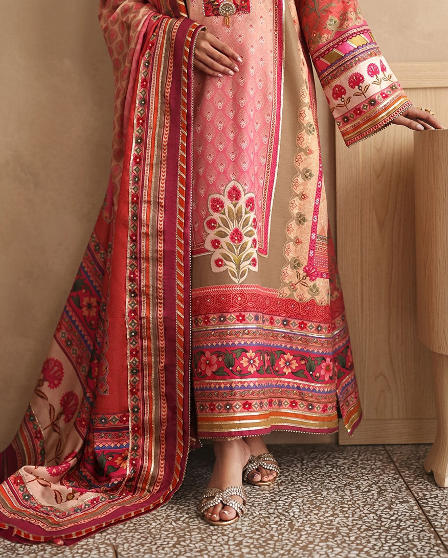 Mushq | Nirvana Anmol Edit | Rose Mood - Luxury Dress - available at Maria Faisal in UK and USA.