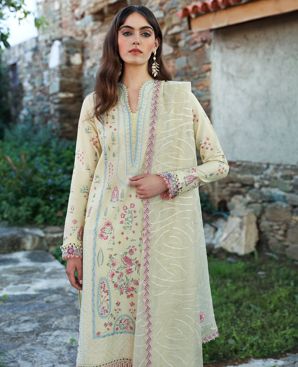 Republic Womenswear | Aylin Summer Lawn 24 | Ezel (D7-B) - Designer Dress with Intricate embroidery and embellishments. Shop elegent wedding dress at Maria Faisal.