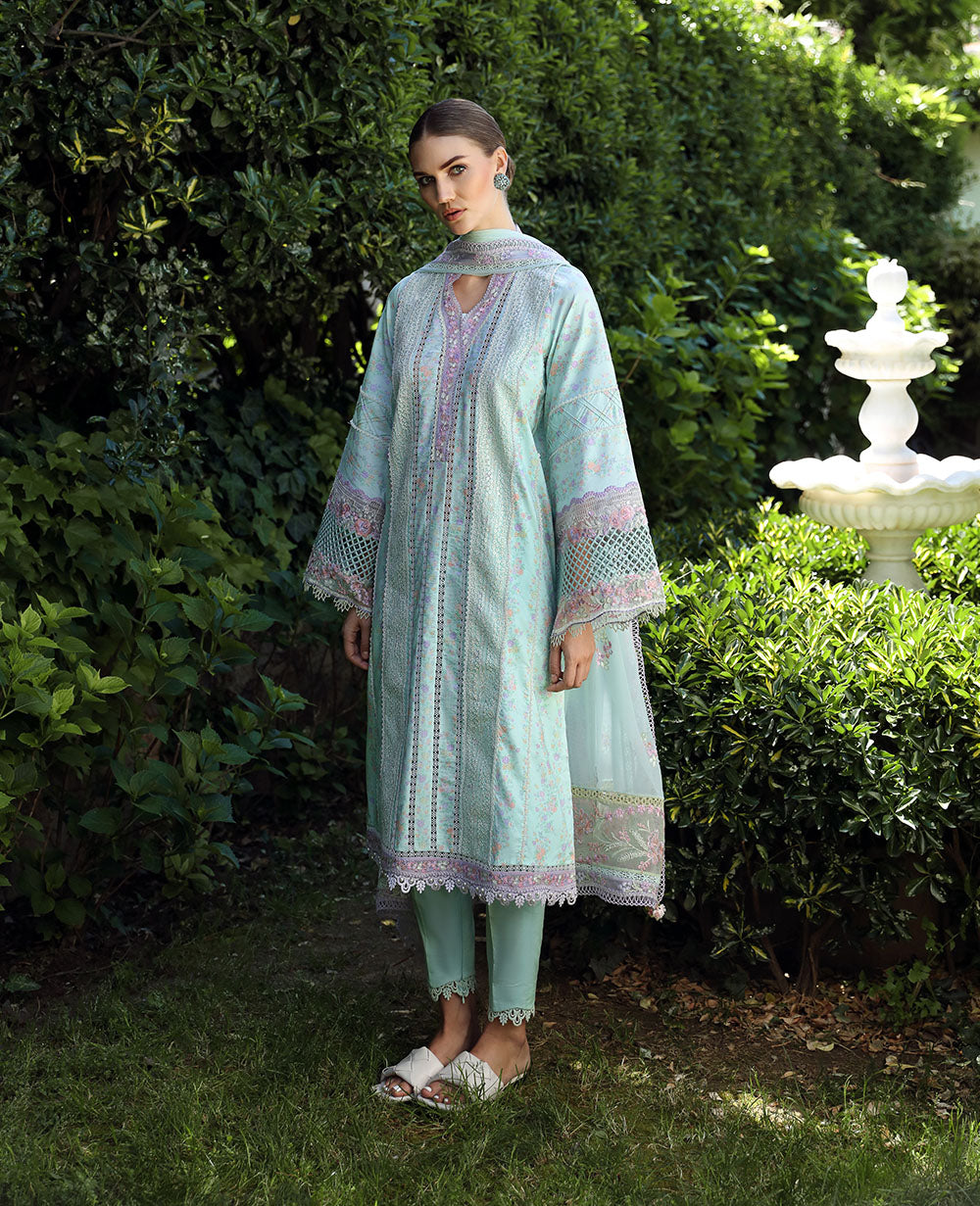 Republic Womenswear | Aylin Summer Lawn 24 | Rosa (D8-A) - Designer Dress with Intricate embroidery and embellishments. Shop elegent wedding dress at Maria Faisal.
