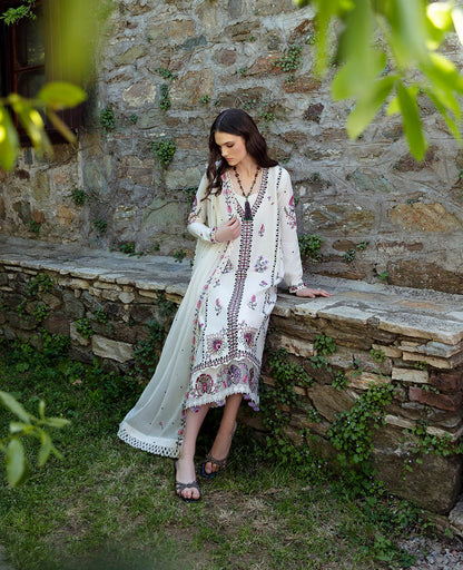 Republic Womenswear | Aylin Summer Lawn 24 | Muguet (D1-B) - Designer Dress with Intricate embroidery and embellishments. Shop elegent wedding dress at Maria Faisal.
