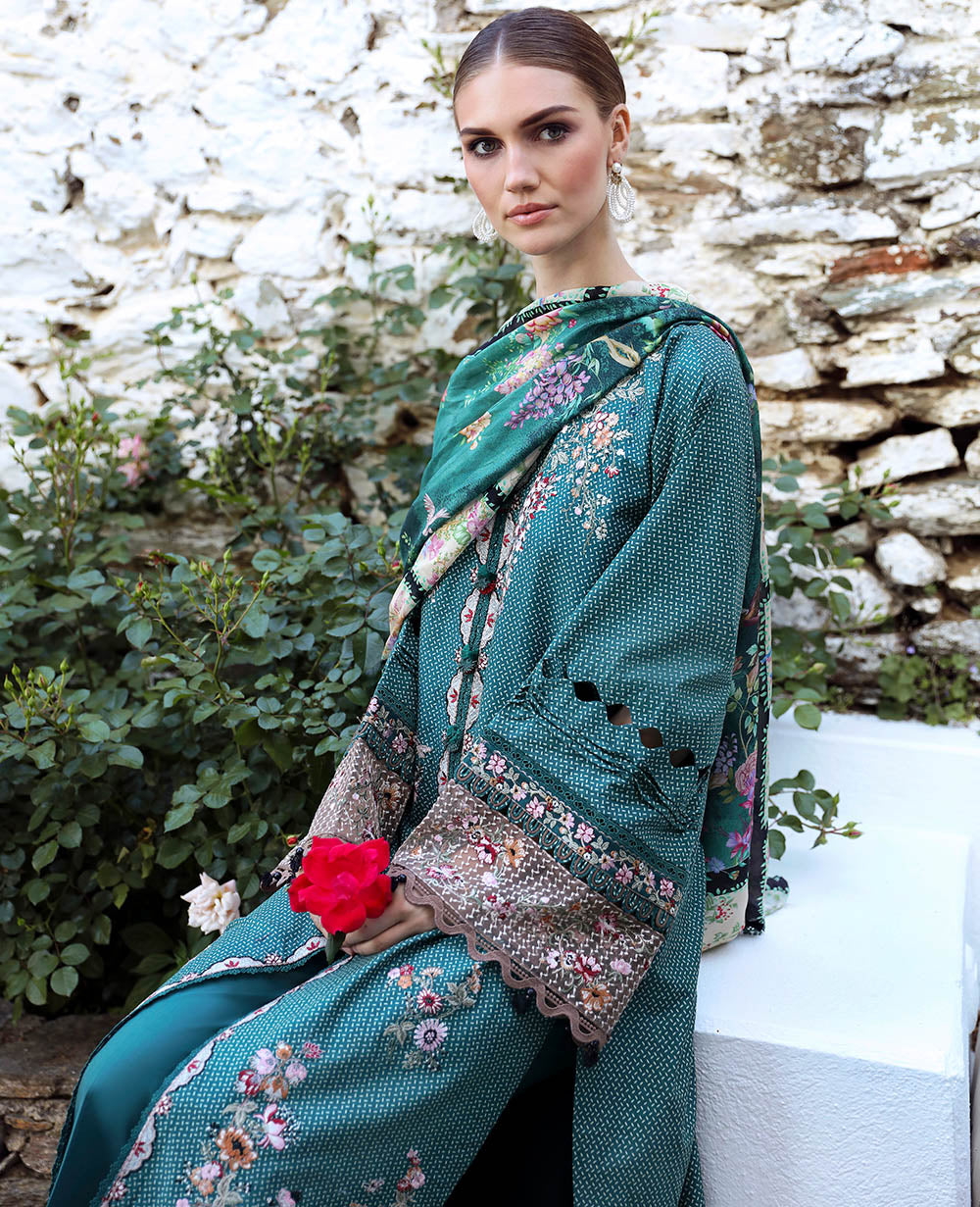 Republic Womenswear | Aylin Summer Lawn 24 | Fleur (D2-B) - Designer Dress with Intricate embroidery and embellishments. Shop elegent wedding dress at Maria Faisal.