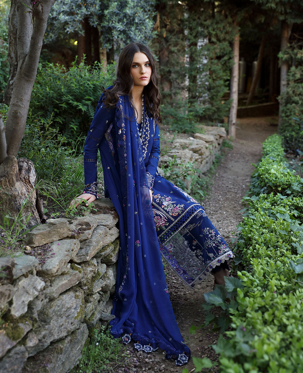 Republic Womenswear | Aylin Summer Lawn 24 | Camellia (D3-A) - Designer Dress with Intricate embroidery and embellishments. Shop elegent wedding dress at Maria Faisal.