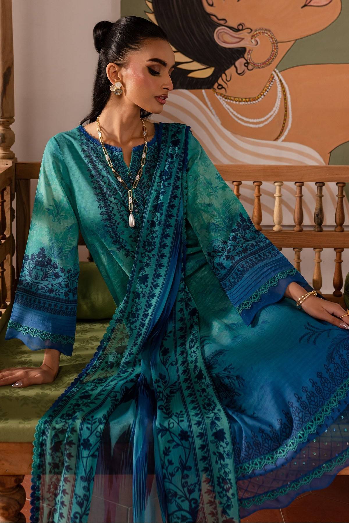 Nureh | Printed lawn 25 | SP-138 by Maria Faisal - Registered Vendor of : Nureh - type : Ladies Clothes - 100% original wedding dresses