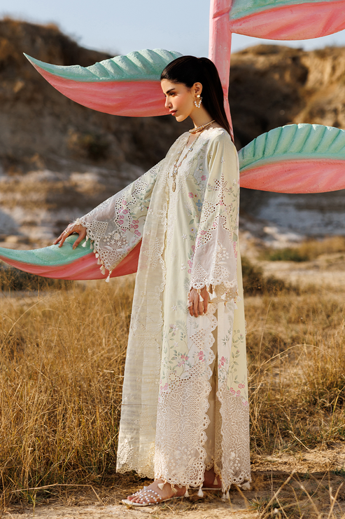 Emaan adeel | Sunlit Groove Luxury Lawn 26 | BLOSSOM BEAT - Luxury Dress - available at Maria Faisal in UK and USA.