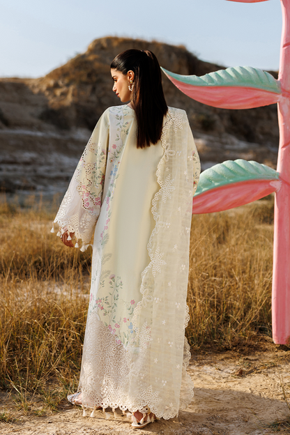 Emaan adeel | Sunlit Groove Luxury Lawn 26 | BLOSSOM BEAT - Luxury Dress - available at Maria Faisal in UK and USA.